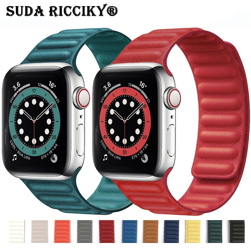 

Strap For Apple Watch 6 Band 42mm 38mm Leather Loop Watchband Bands Accessorie Bracelet Belt For Iwatch Series 6 5 4 3 40mm 44mm