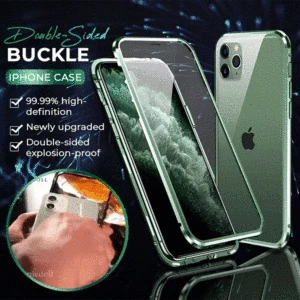 Double-Sided Buckle iPhone Case For 11 12 X/XS Back Cover Phone Case
Self-locking Double-Sided Buckle Glass Shell Protector