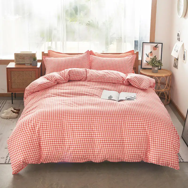 

Red Cell Duvet Cover Set For Adult Single/Double/Queen/King Size Bed Sheet And Pillowcase For Double Bed Dekbedovertrek 240x220