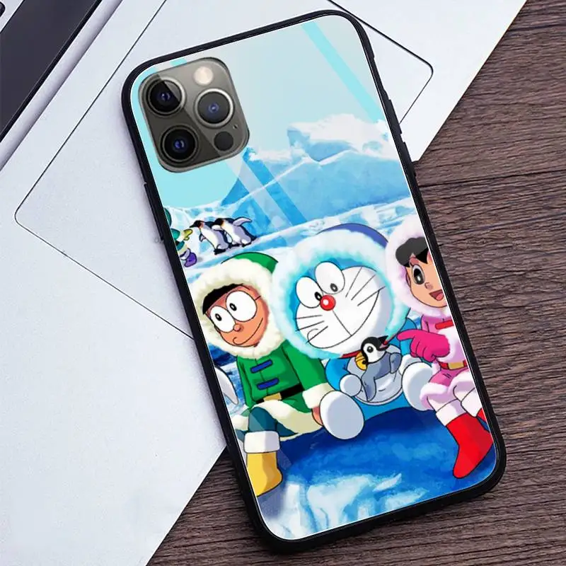 

Japanese cartoon Doraemon cute Phone Cases Tempered Glass For iPhone 12 Pro Max Mini 11 Pro XR XS MAX 8 X 7 6S 6 Plus SE case