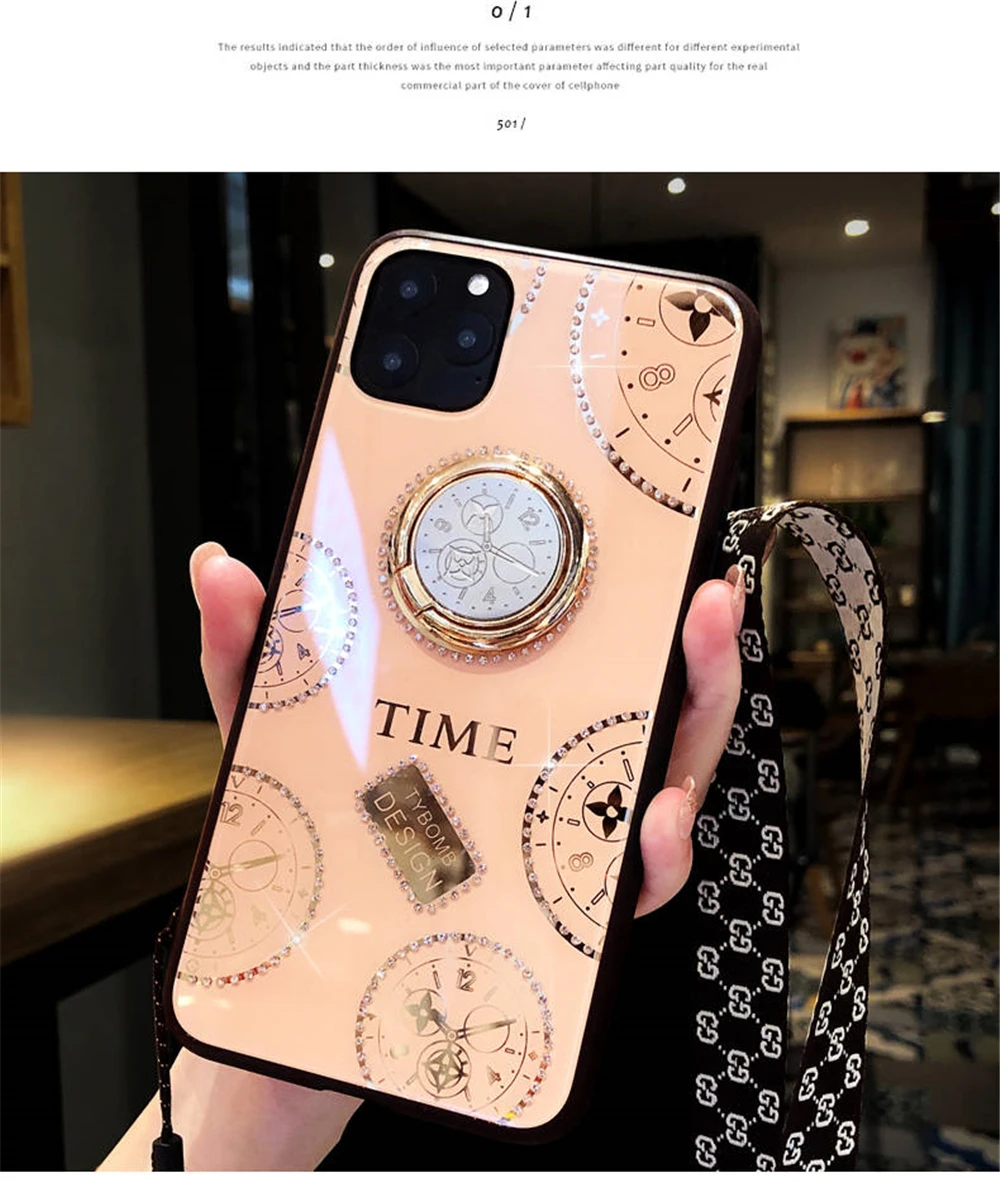 Подходит для Apple 11 xr XS MAX мобильный телефон корпус кольцо с циферблатом кронштейн для Phone11Pro Max net красный женский Алмазный защитный чехол