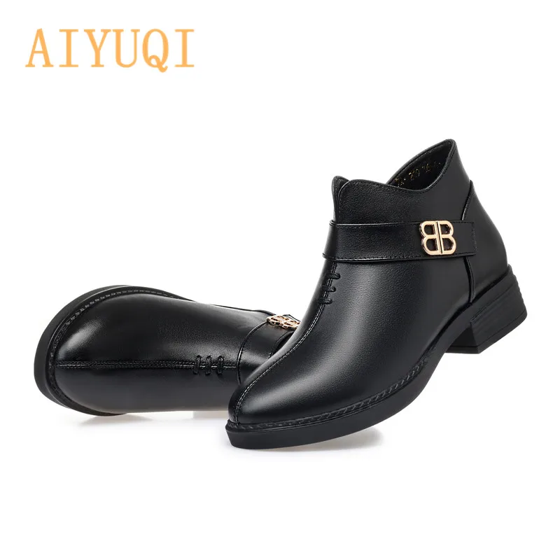 AIYUQI/женские зимние ботильоны Зимние женские Модные роскошные ботинки размера