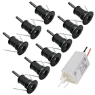 1W 12V Мини Светодиодный точечный светильник IP65 Точечный светильник лестницы потолочный светильник черный, белый цвет в серебряном корпусе с Точечный светильник шкаф светильник s с трансформатором
