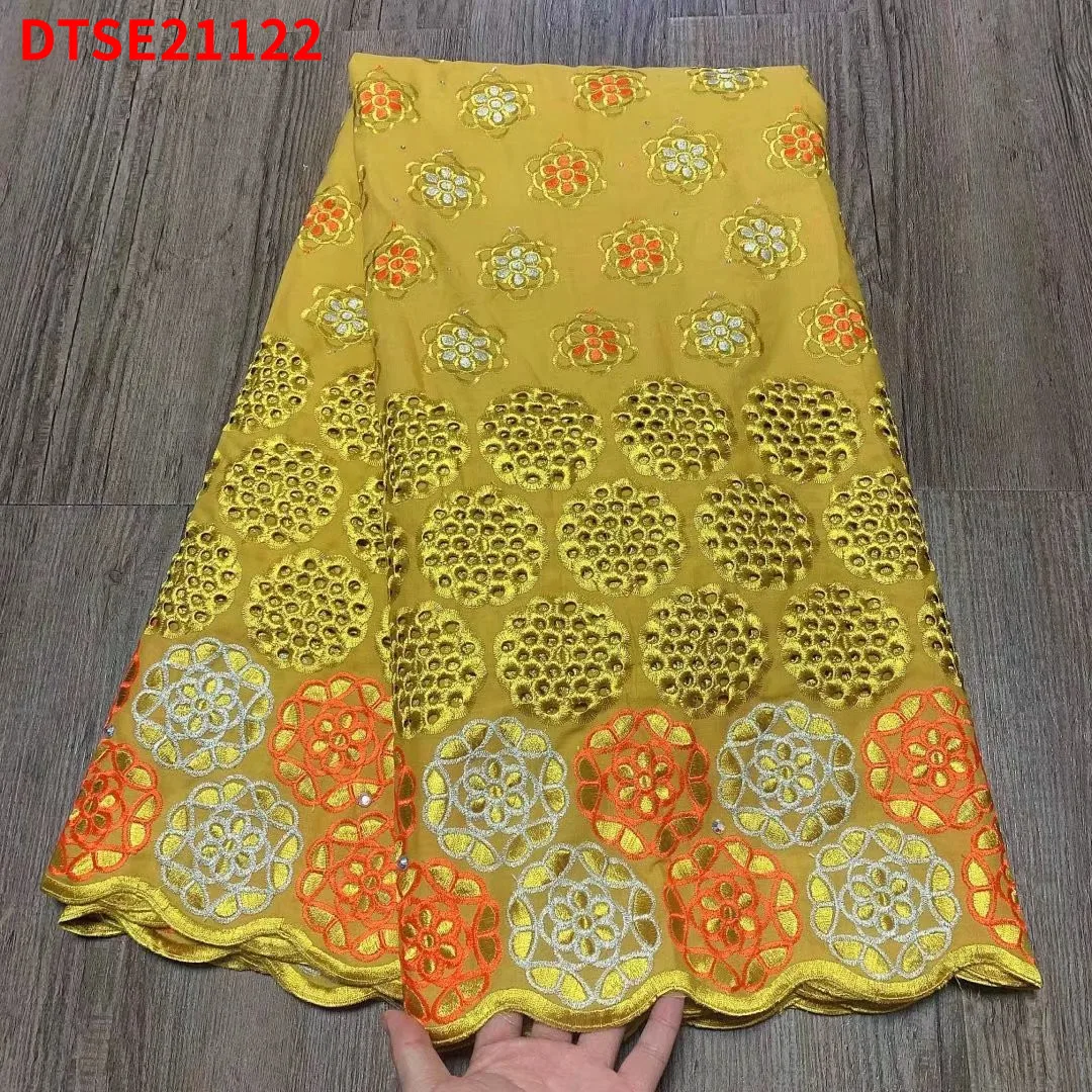 

Dragonfly Style African Swiss Lace Fabric Material High End ​Nigerian Embroidery Cotton For Women Party Dresst DTSE21122 D