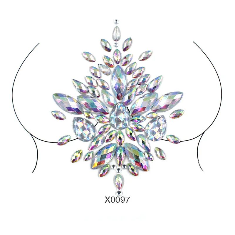 Драгоценный камень клей татуировки Стикеры Boho тела декор наклейка Bindi может быть