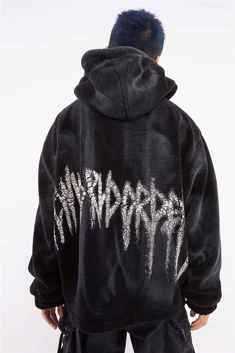 

Polar fleece padded clothes men's Hooded Jacket Street japanese fashion plus size jackets for men winter coat UT28