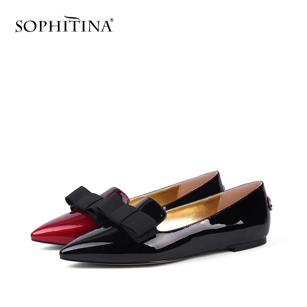 Женские туфли на плоской подошве SOPHITINA заостренный носок искусственная