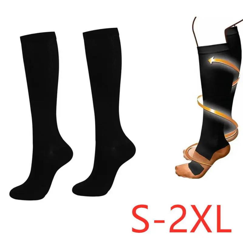 

S-XL Elastic Compressed Knee High Stockings Calf Compression Stockings Varicose Veins Treat Shaping Graduated Pressure Stockings