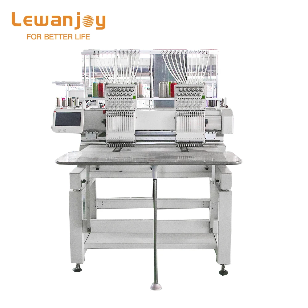 Lewanjoy Two Head Embroidery Hot Selling Newest 15 Needles Industrial Computerized Embroidery Machine