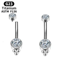 astm f136 titanium bead belly button piercing gift for women cz stone navel curves bellybutton ring barbell dangle body jewelry