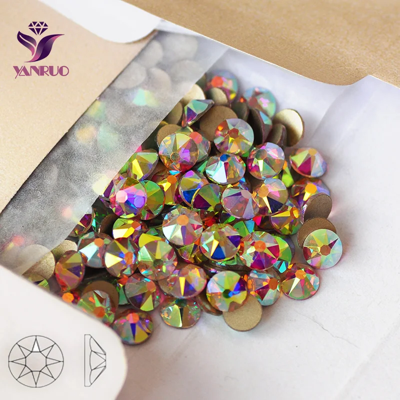 2088 YANRUO 2058NoHF SS20 AB Кристалл Стразы Nail Art Декорация Номера Исправлениях Flatback Стразы Для Платья - Цвет: 2088