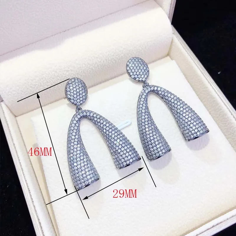 

Hot sell European American styles natural jade micro inlay zircon accessories earrings fine jewelry