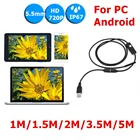 LESHP 6 светодиодный 11.523.55 м 5,5 мм объектив эндоскопа Водонепроницаемый IP67 инспекциионный бороскоп для Android ПК мини Камера 6 светодиодный светильник USB