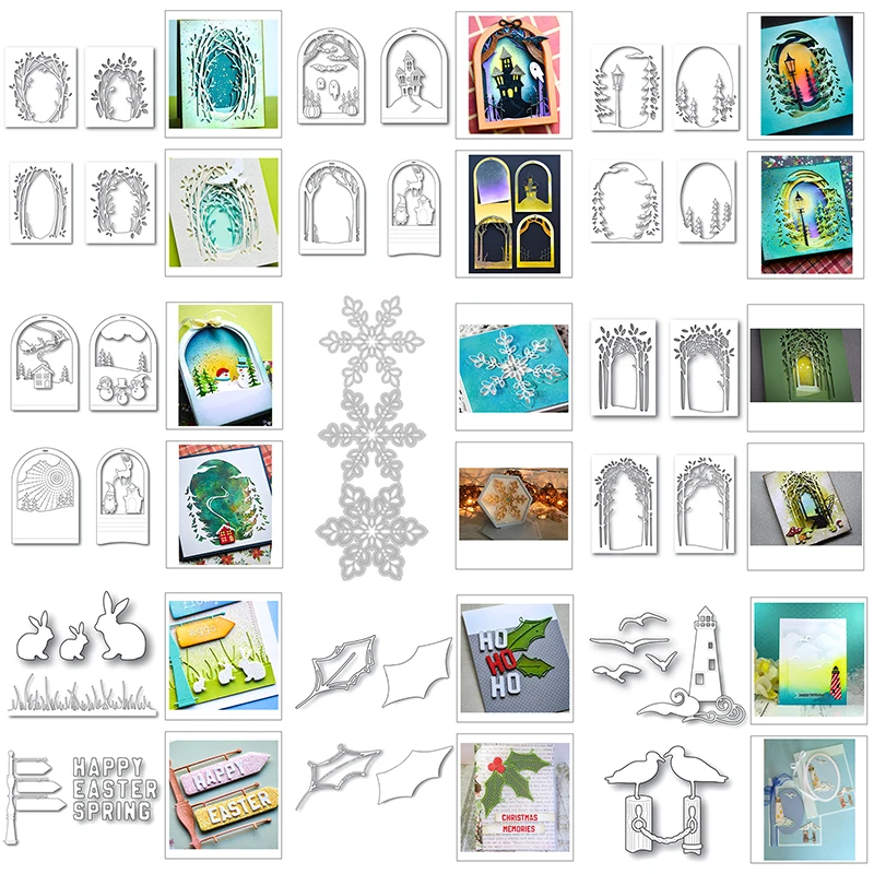 Новинка 2020 фон для Рождества и Хэллоуина многослойные металлические Вырубные