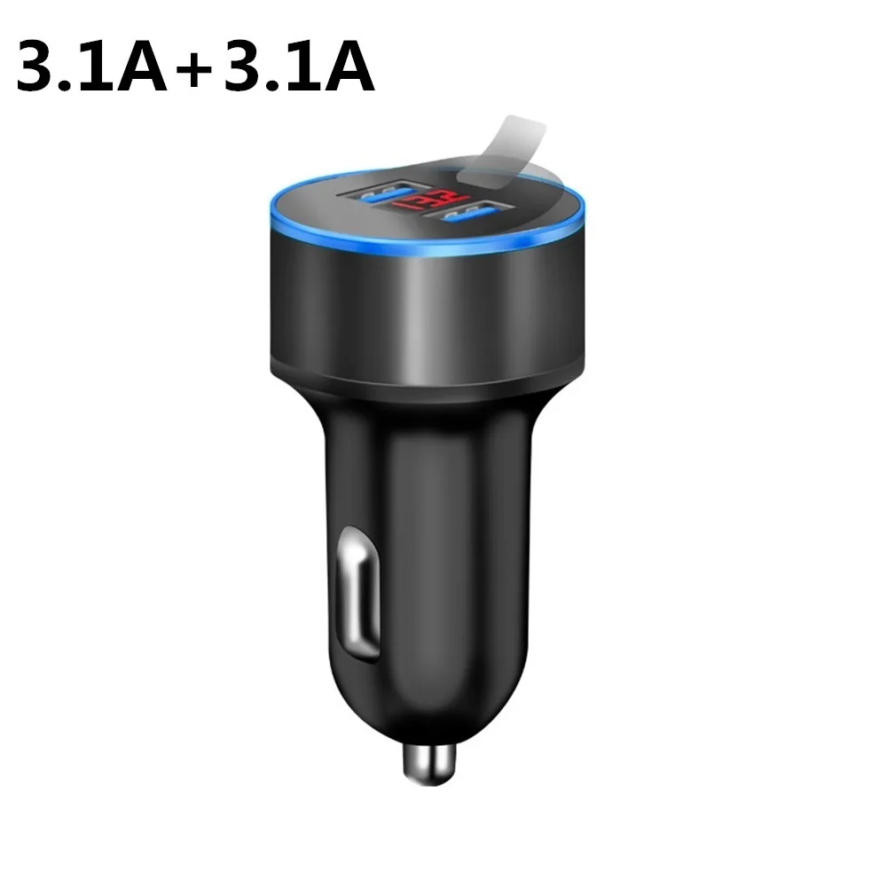 5А автомобильное двойное USB зарядное устройство Быстрая зарядка QC3.0 VOOC DASH мобильный телефон 2 порта Зарядка для iPhone samsung планшет MTK автомобильное зарядное устройство - Тип штекера: 3.1A Black