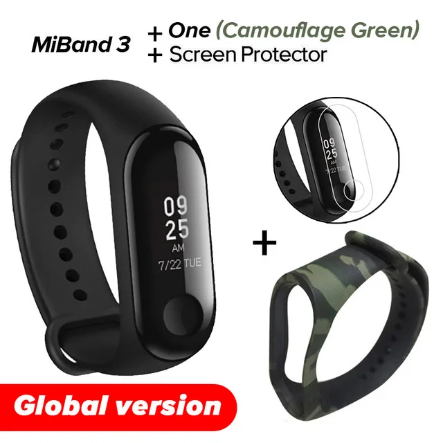 Gb Cam Green N Film Xiao mi Band 3 mi band 3 фитнес-трекер пульсометр 0,78 ''OLED дисплей Bluetooth 4,2 для Android IOS - Цвет: Gb Cam Green N Film