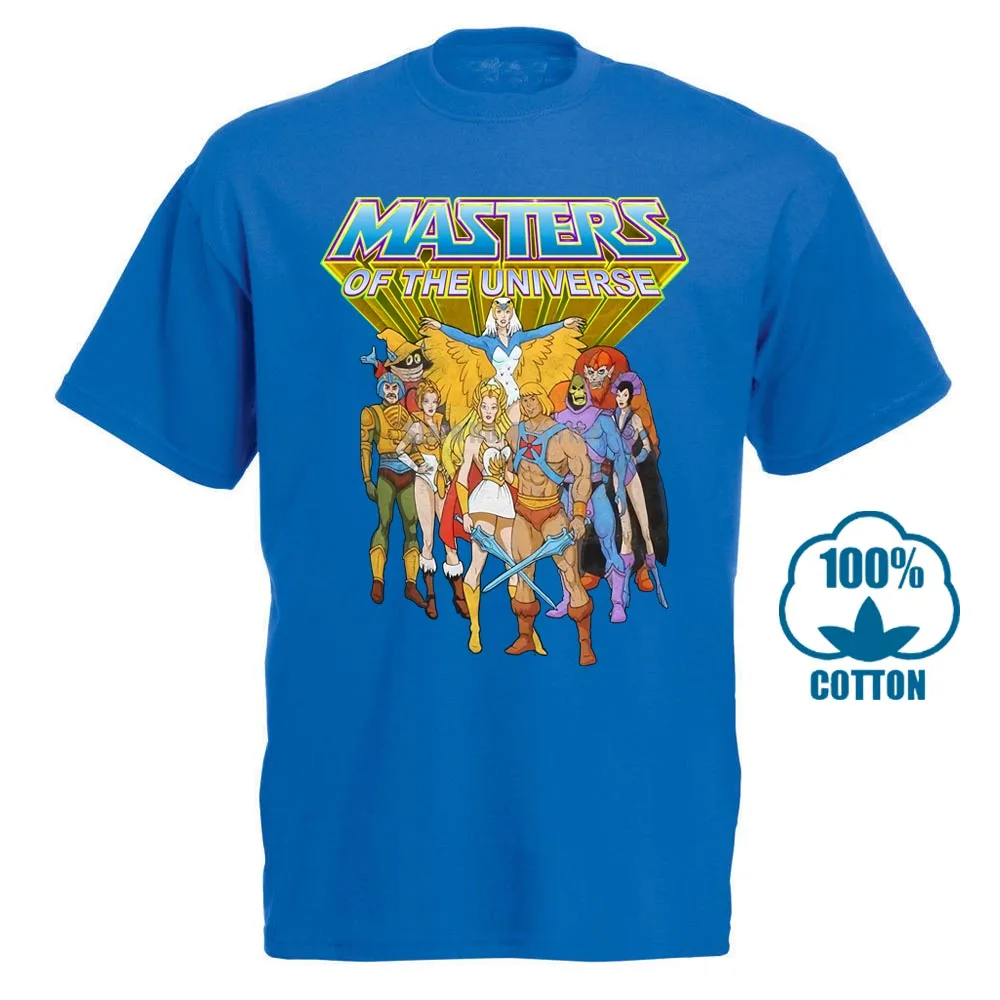 Синий He Man Masters Of The Universe Group Мужская и серая футболка - Цвет: Синий