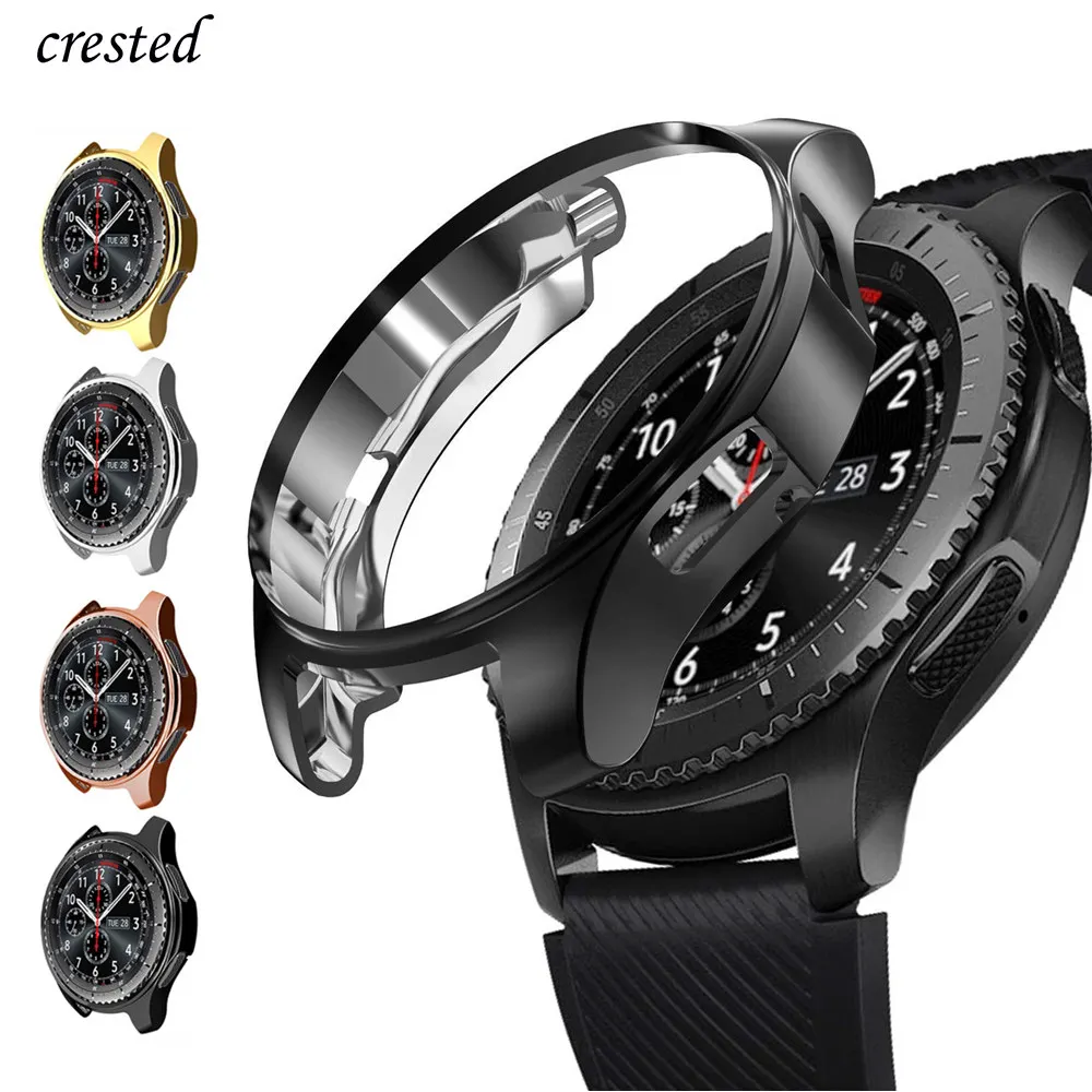 Case for samsung Galaxy watch 46mm/42mm strap TPU Plated Screen protector cover bumper S 3 42/46 mm Gear S3 Frontier band