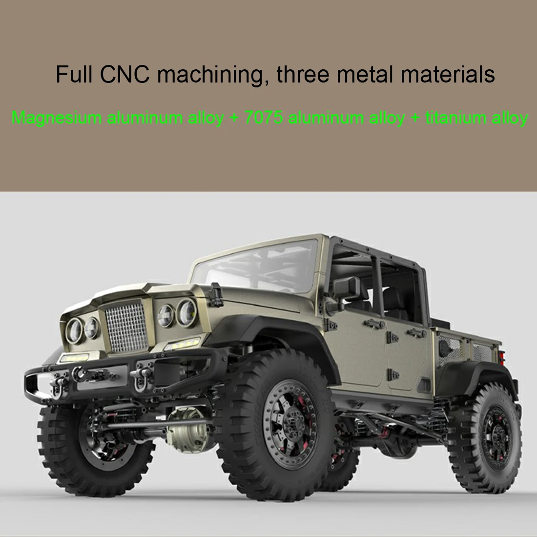 

TWOLF TW-715 1:10 RC Off-road Vehicle Crawler 4WD Four-door Pickup Truck with V8 Engine (No Electronic Equipment) - KIT Version