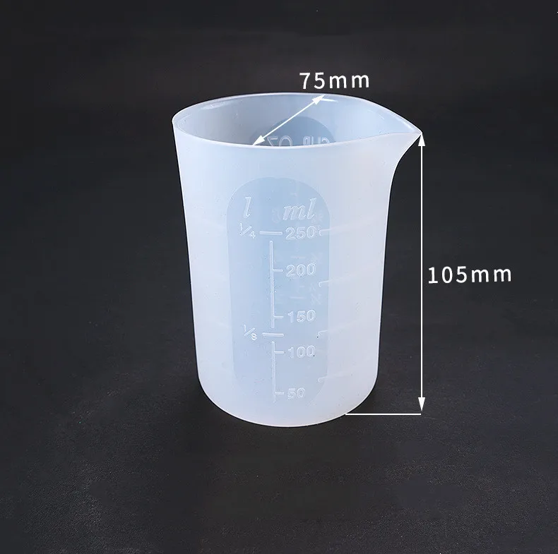 Silicone measuring cup cup DIY crystal drop glue ratio with silica gel measuring cup 100ml/250ml measuring cup can be used repea