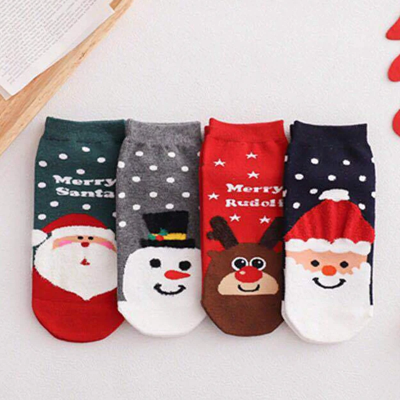 

New 2020 Christmas Socks Women PEONFLY Funny Santa Claus Christmas Tree Snow Elk Cotton Happy Socks Men Harajuku New Year Sokken