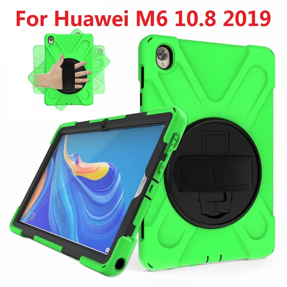 Защитный чехол для Huawei Mediapad M6 10 8 2019 с подставкой и ручным ремешком на 360 градусов