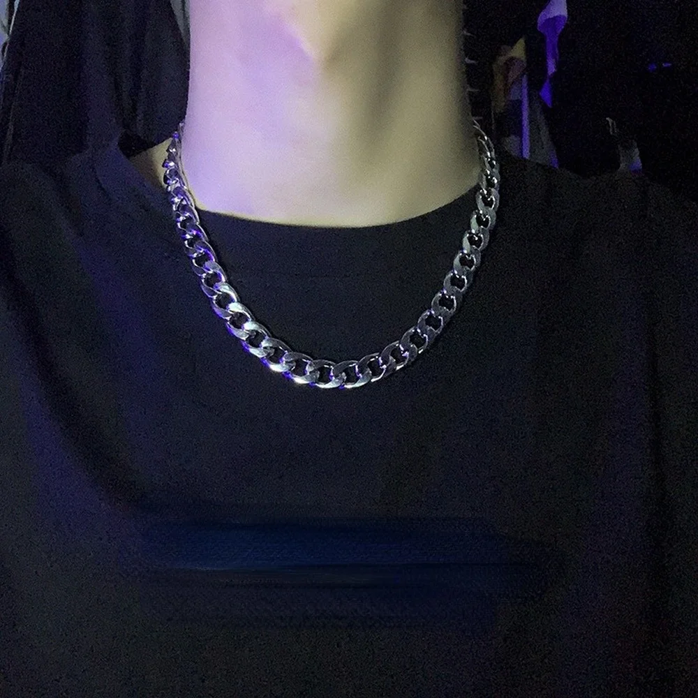 

Ins Fashion Stainless Steel Sweater Chain Necklaces Hip Hop Rock O-chain New Necklace 2021 Link Necklaces For Men Male Wholesale