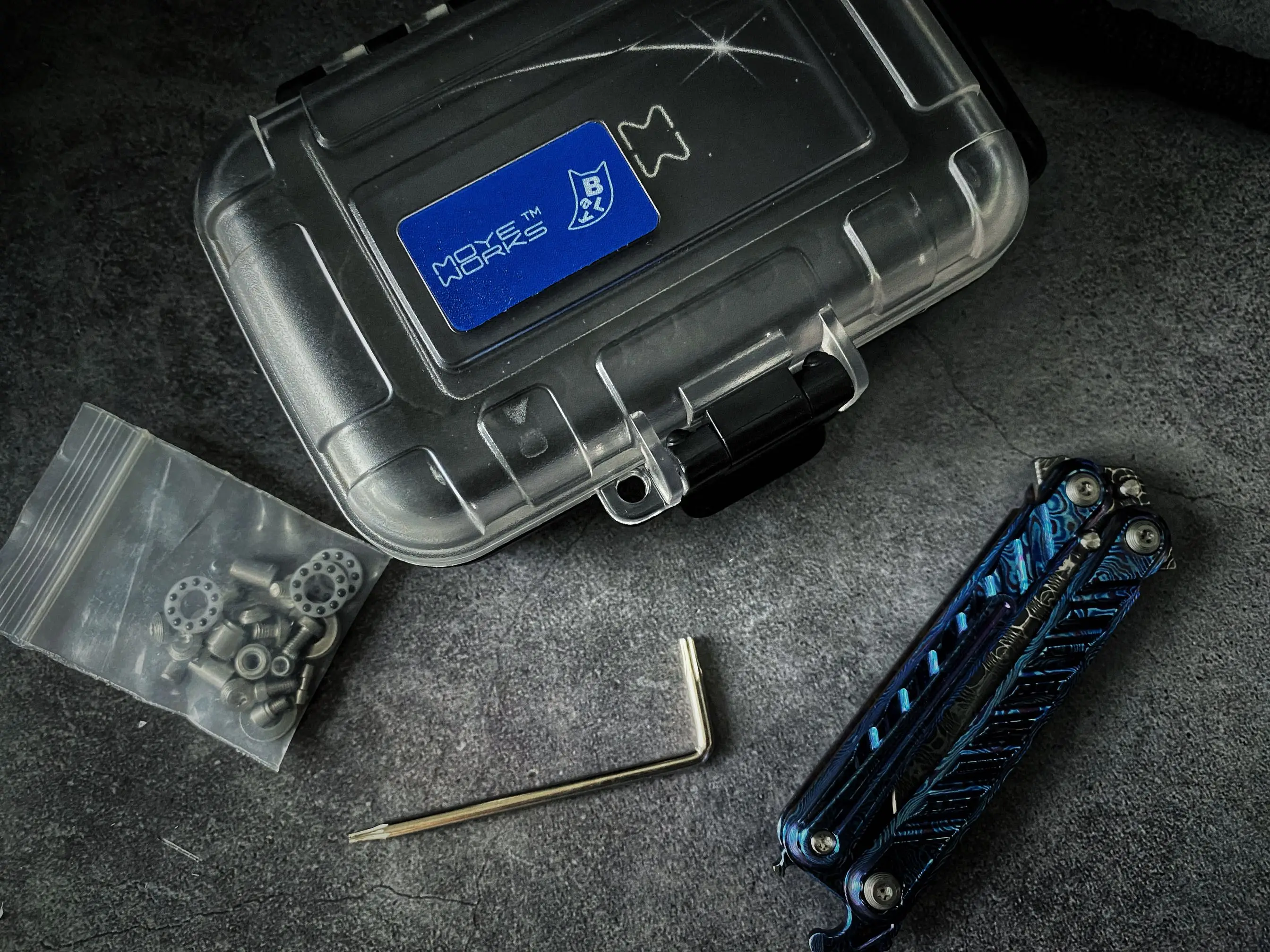 MoyeWorks High-end Limited Edition Titanium Damascus Handle Blade Portable Detachable Knife Collection | Инструменты