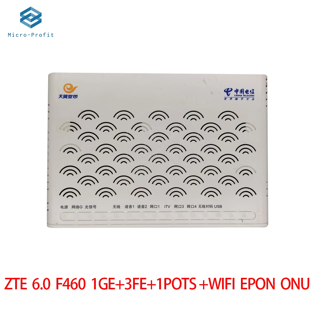 

6pcs/Lot F460 6.0 1GE,3FE,1POTS,WIFI ONU Epon ont Used ZTE EPON ONU OLT without PowerAdaptor free shipping
