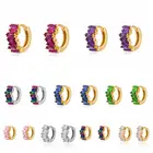 Серьги-кольца Huggie с кристаллами женские, простые милые круглые серьги в минималистичном стиле с застежкой из серебра 925 пробы, 8910 мм