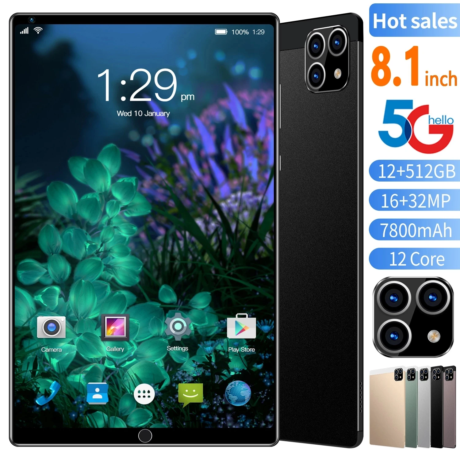 

Tablet 1920x1200 4G Network UNISOC T618 Octa Core 8GB RAM 512GB ROM Tablets PC Android 10 Dual Wifi Type-C