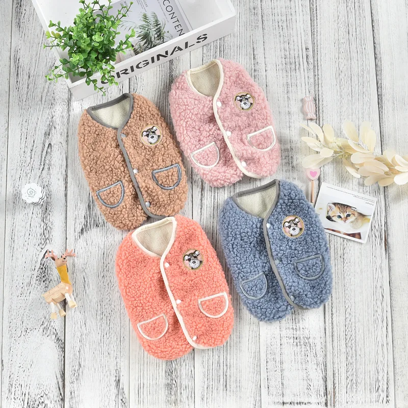 

Новинка Одежда для собак костюмы плюшевый жилет пальто для маленьких собак и кошек осенне-зимняя одежда принадлежности пальто костюм для м...