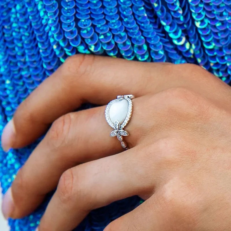 Модное очаровательное кольцо из стерлингового серебра с копией 1:1 Серебряное