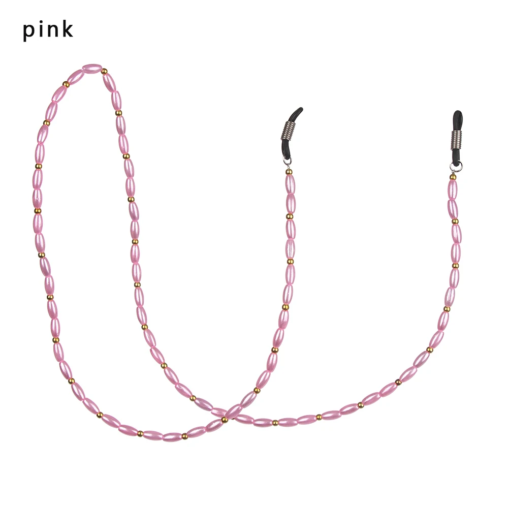 2-pink 1 шт. 61/70 см однотонные Цвет украшенный бисером цепи прелестные модные туфли Для женщин очки с эластичной лентой браслеты с подвесками уникальный дизайн, аксессуары для глаз, солнцезащитные очки, подарок - Цвет: 2-pink