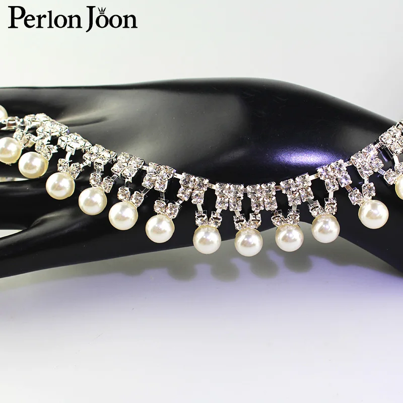 1 ярд жемчужные стразы с кисточками отделка жемчугом подвеска цепочкой