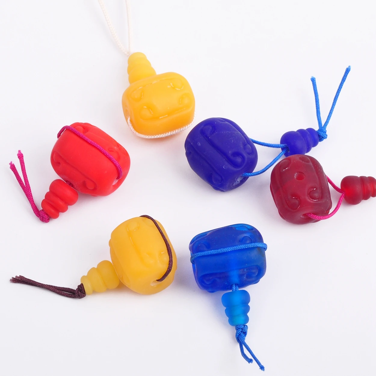 

18X15mm Rondelle Coloured Glaze Lampwork Glass Loose Craft Beads Charms Retro