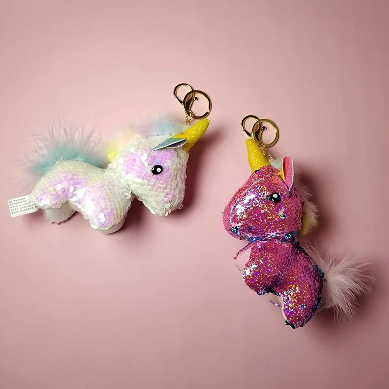 3 цвета блестящий единорог плюшевый милый брелок куклы игрушки для девочек