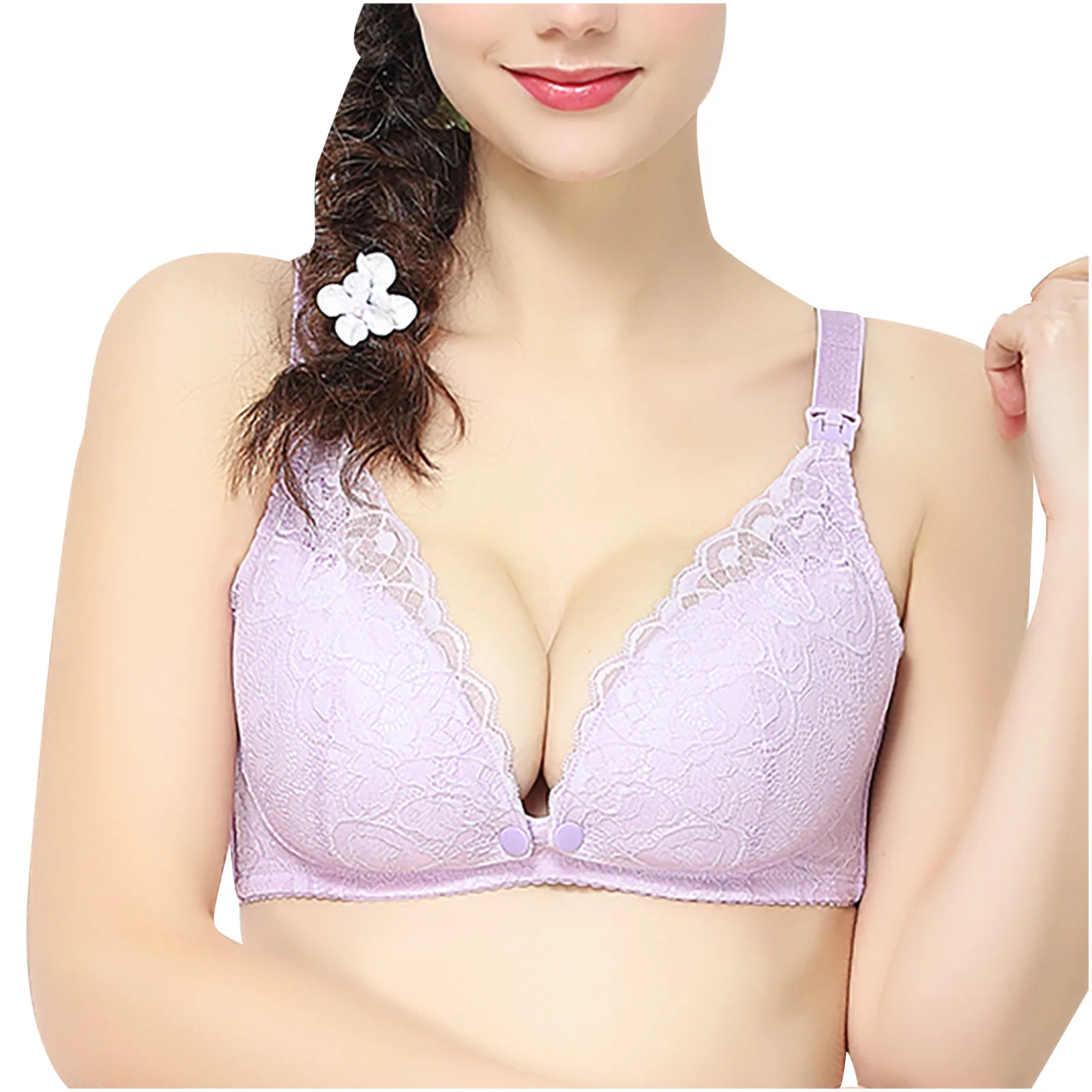 

Maternity Nursing Bra Breathable Front Buckle Gather Anti-sagging Breastfeeding Bras Plus Size Soft Pregnant Feeding Bra #LR2