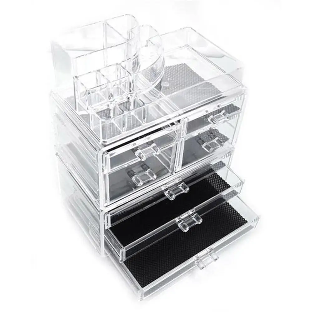 

Transparent Acrylic Makeup Organizer Lipstick Holder Display Rack Case Cosmetic Nail Polish Make Up Organiser Large Capacity