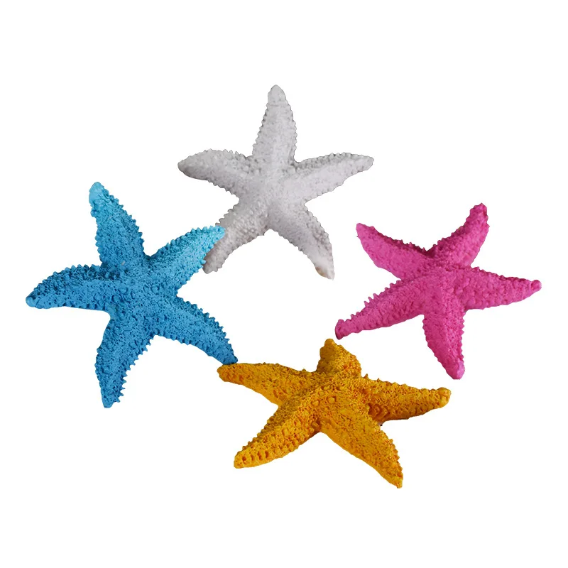 

4pcs Aquarium Decoration Starfish Fish Tank Landscaping DIY Ornaments Colourful Aquascape Decor Aquarium Accessories