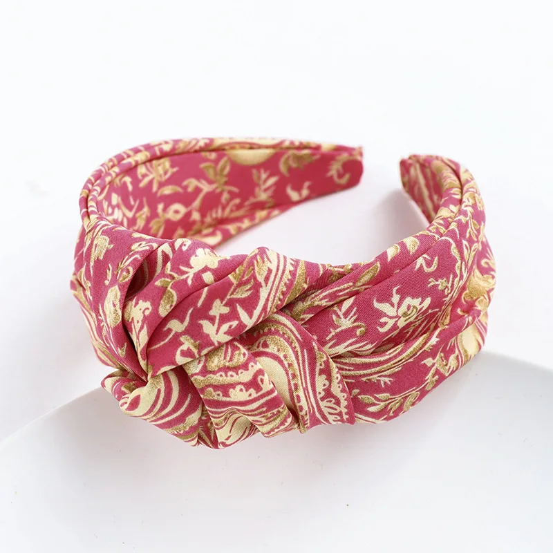 

Korean Version Of The New Hairband Retro Pattern Fabric Middle Headband Hairpin Fashion Headdress Ladies Hair