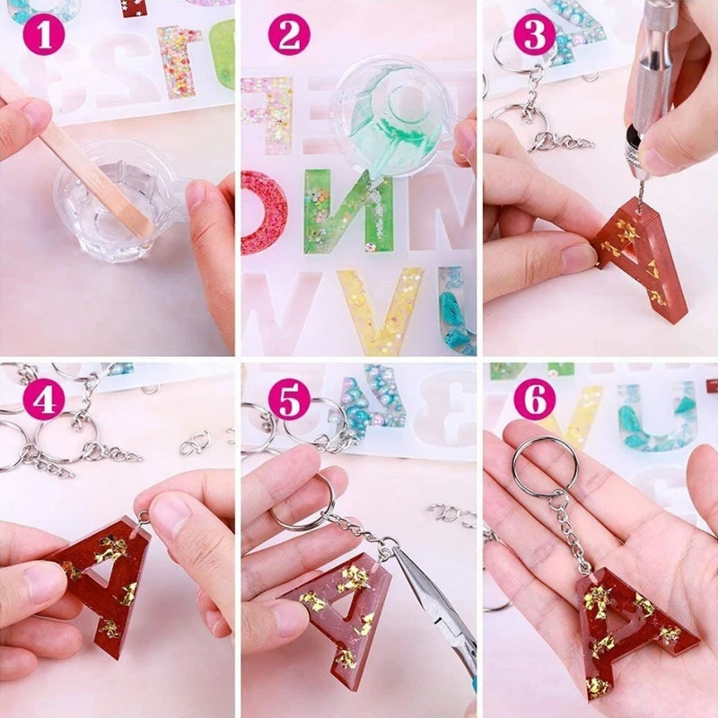 

Crystal Epoxy Resin Mold Alphabet Letter Number Pendant Casting Silicone Mould B36D