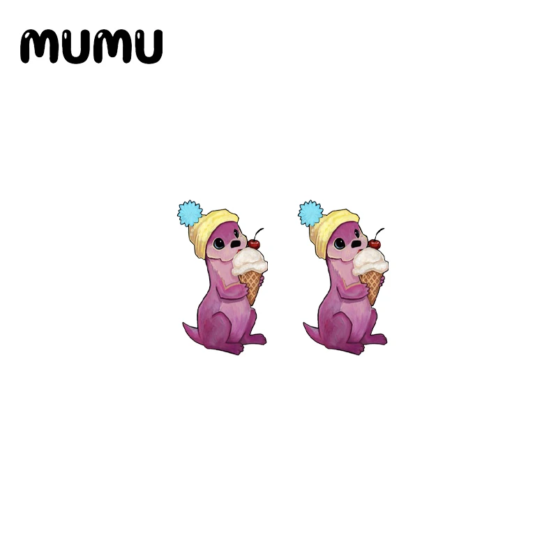 Новинка 2021 милые серьги-гвоздики в виде выдры эпоксидные украшения животных