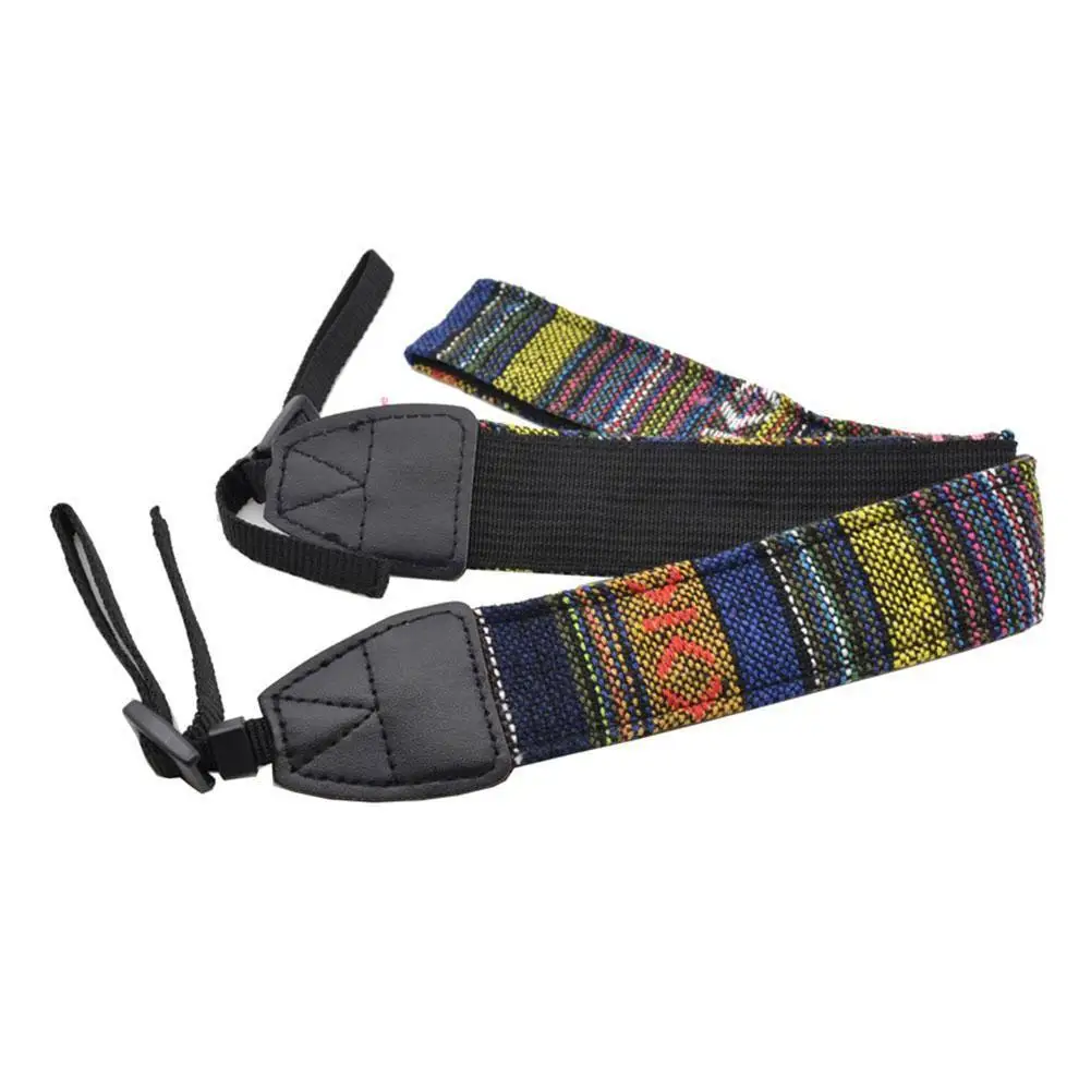 

Универсальный Регулируемый хлопковый кожаный ремешок для камеры, полосатый плечевой ремень для камеры DSLR s, аксессуары для камеры Sony Nikon