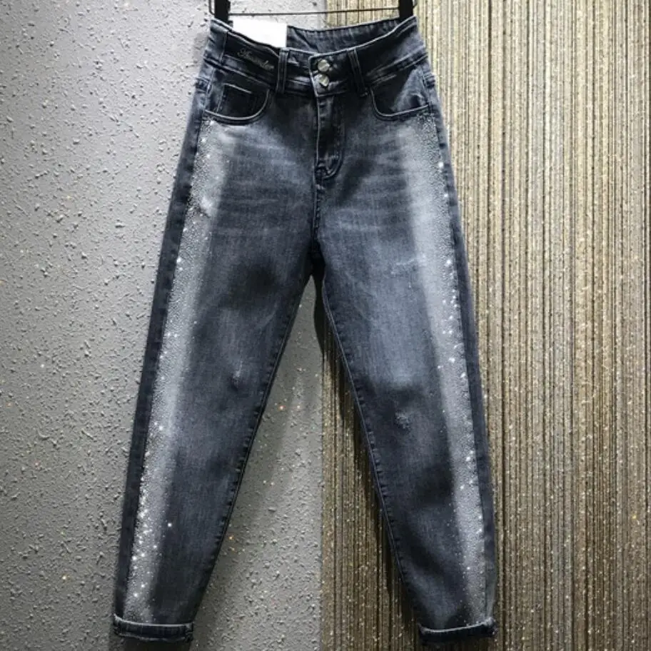 2020 весенние женские джинсы с высокой талией новые модные популярные свободные