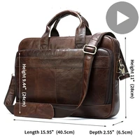 Genuine Leather Briefcase for Men Bag Hand Laptop 15 6 Inch Document Shoulder Handbag Business Office Male Large Travel 2020