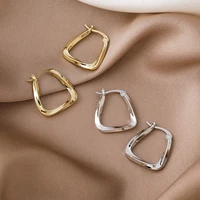south korea fashion elegant high quality metallic square girls earrings gift party banquet womens jewelry earrings