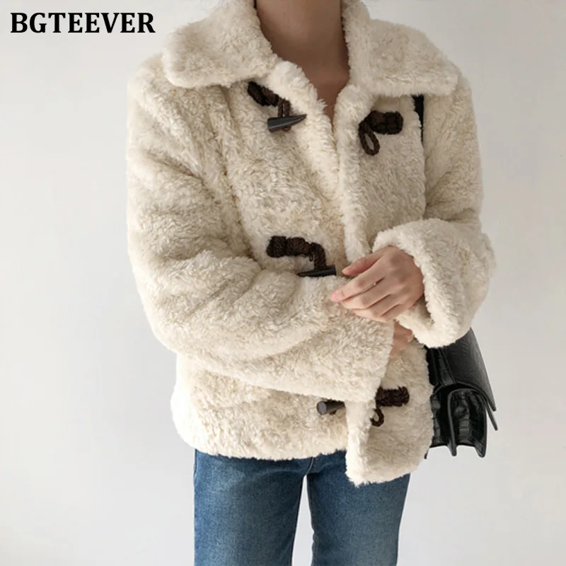 BGTEEVER зимняя толстая с отложным воротником меховая Женская куртка пальто