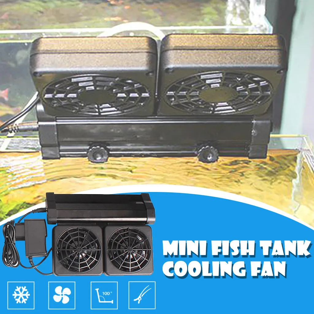 2 pcs Fans Aquarium Cooler Adjustable Wind Cooling Fan Water Chiller Cold Maker for Fish Tank Temperature Controller#s | Дом и сад