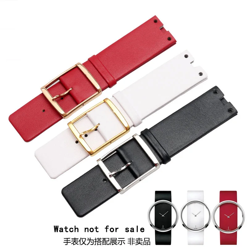 

Women's Watch Bands for CK K94231 K9423101 Genuine Leather Durable Soft for Calvin Klein Strap 22MM White Black Brown Red Men's